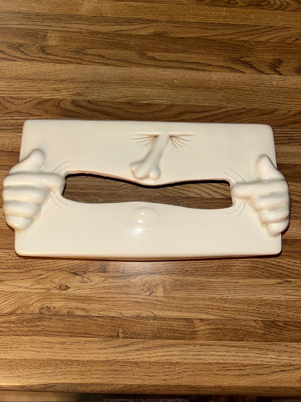 Fitz & Floyd Ceramic Tissue Box Anthropomorphic Big Mouth  1990s